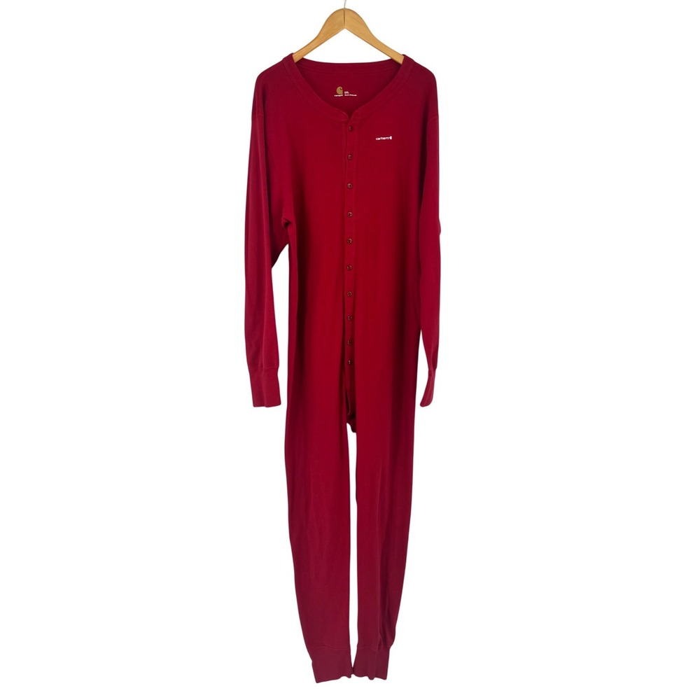 Carhartt Mens 2XL Red Union Classic Cotton Long John Layering Suit‎
